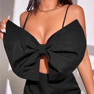 SHEIN SXY Solid Big Bow Front Cami Top